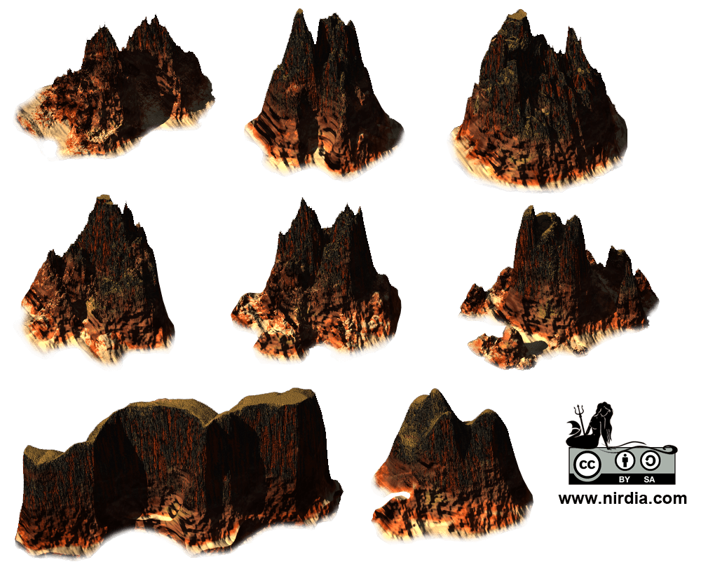 Mountains Isometric Sprite 3D Render